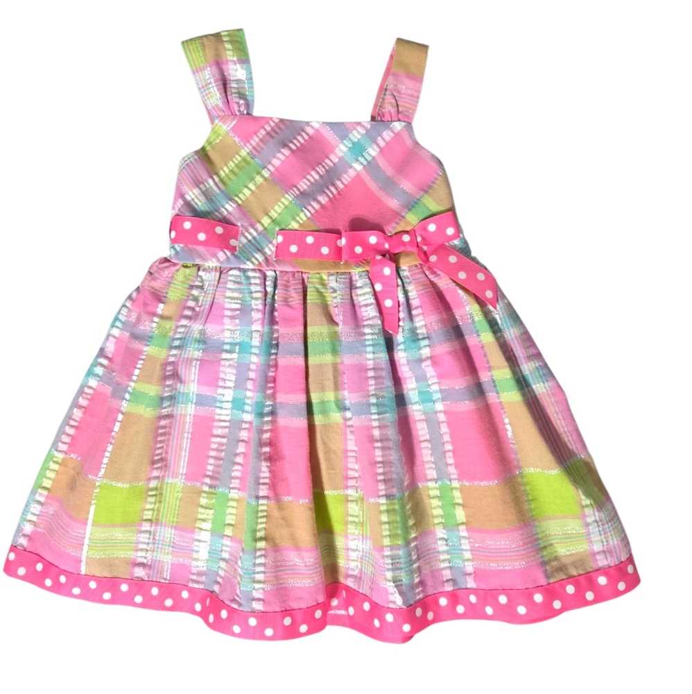 NWT Bonnie Baby Pink Plaid Dress Size 18mo